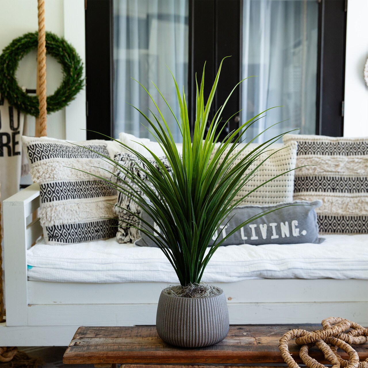 Nearly Natural Potted Outdoor Artificial Grass Plant - 3' - Green